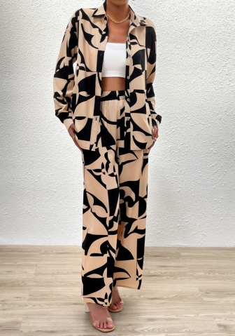 (Real Image)2023 Styles Women Sexy&Fashion Autumn/Winter TikTok&Instagram Styles Bohemian Print Two Piece Suit