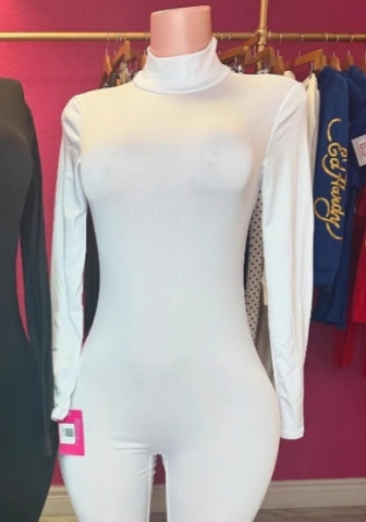 (White)2025 Styles Women Long-Sleeved Solid Jumpsuit
